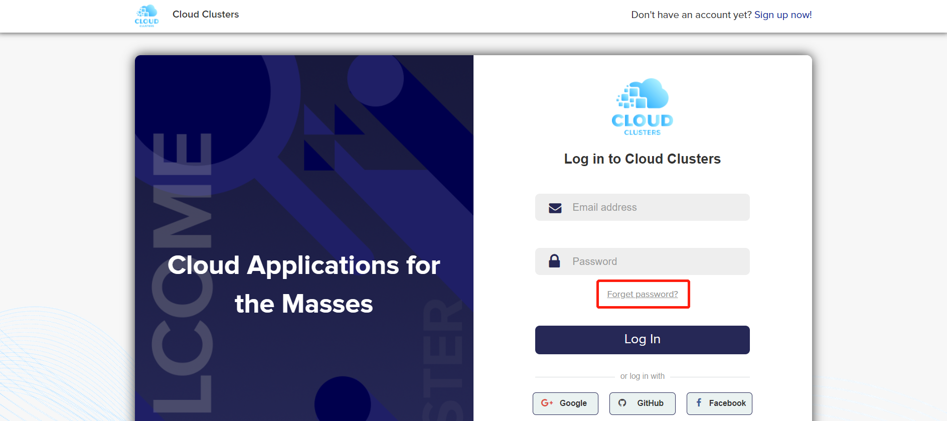 Log in to Cloud Clusters